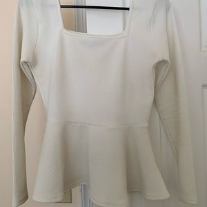 ASOS white peplum square neck top size US 8